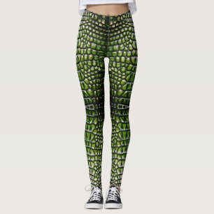Reptilian Crocodile Alligator Skin Pattern Leggings