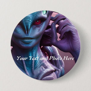 Reptilian Custom, Add Photo and Text 3 Inch Round Button