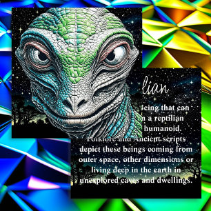 Reptilian Lizard Man Alien Extraterrestrial Being Card