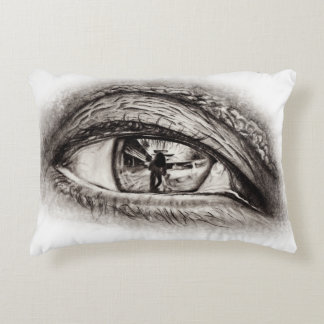 Reptilian Reflection Eye Drawing Design Accent Pillow