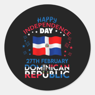 Republic 180th Independence Day Dominican Flag  Classic Round Sticker