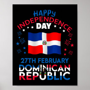 Republic 180th Independence Day Dominican Flag  Poster