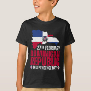 Republic Independence Day Dominican Flag And Map T-Shirt