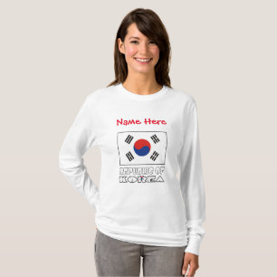 Republic Korea S Korean Flag Red Personalize Name T-Shirt
