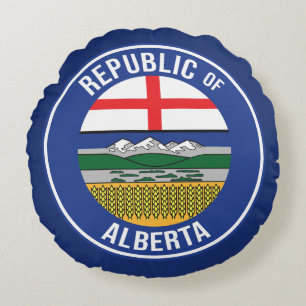 Republic of Alberta WEXIT Round Pillow