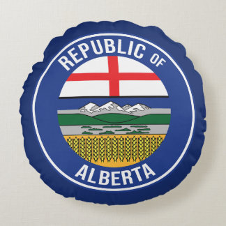 Republic of Alberta WEXIT Round Pillow