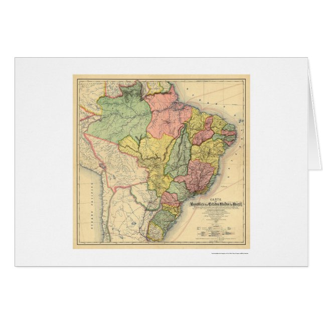 Republic of Brazil Map 1892 (Front Horizontal)