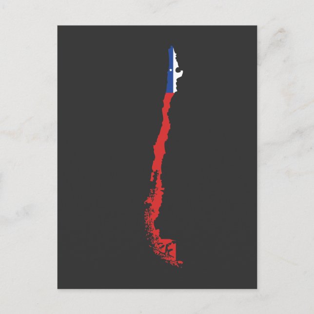 Republic of Chile South America Map Chilean Flag Postcard (Front)