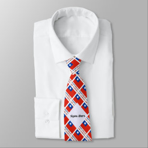 Republic of China Taiwan Flag Tiled Personalized Tie