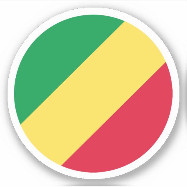 Republic of Congo Flag Round Sticker (Front)