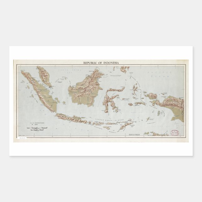Republic of Indonesia Map (1957) Sticker (Front)