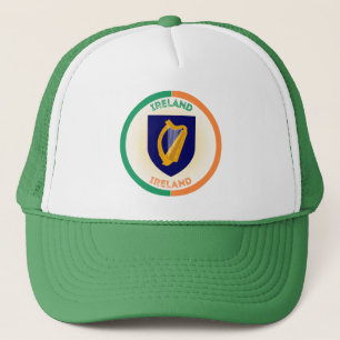Republic of Ireland Coat of Arms Circle Shape Trucker Hat