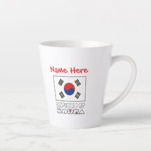 Republic of Korea Flag Personalized Small Latte Mug