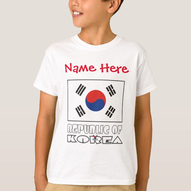 Republic of Korea Flag Personalized  T-Shirt (Front)