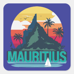 Republic of Mauritius Square Sticker