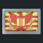 Republic of South Vietnam Military Forces Flag Rectangular Belt Buckle<br><div class="desc">The flag of the Republic of Vietnam Military Forces (Pre 1975). Used from 1955 to 1975.</div>