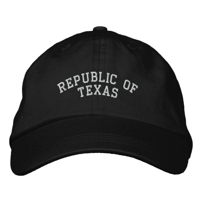 Republic of Texas Embroidered Adjustable Cap Black (Front)