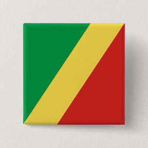 Republic of the Congo Flag 2 Inch Square Button