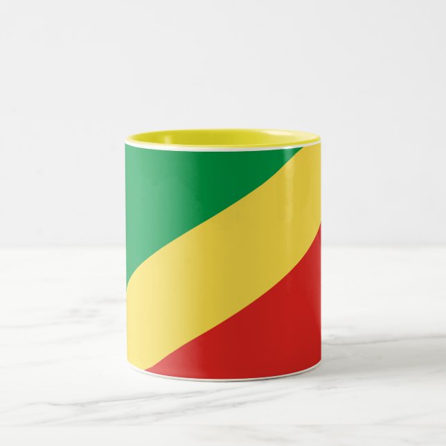 Republic of the Congo Flag Two-Tone Coffee Mug (Center)
