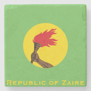 Republic of Zaire Flag Stone Coaster