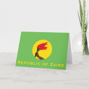 Republic of Zaire Flag  Thank You Card