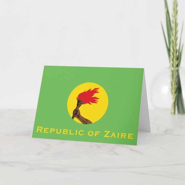 Republic of Zaire Flag  Thank You Card (Front)