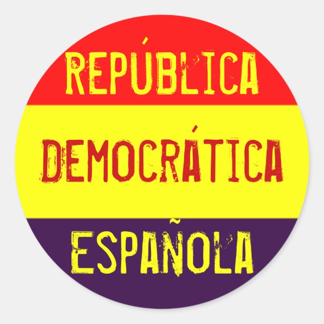 República, Democrática , Española Classic Round Sticker (Front)