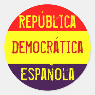 República, Democrática , Española Classic Round Sticker