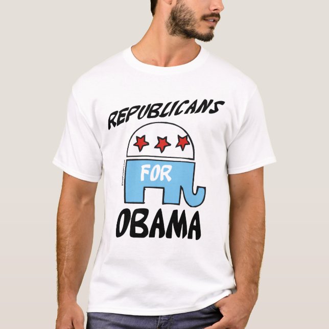 Républicains pour le T-shirts d'Obama (Devant)
