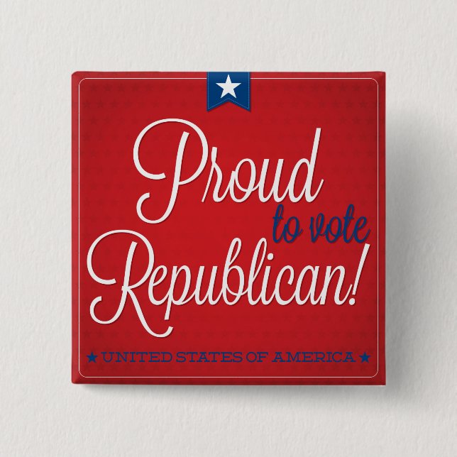 Republican 2 Inch Square Button (Front)