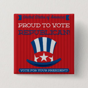 Republican 2 Inch Square Button