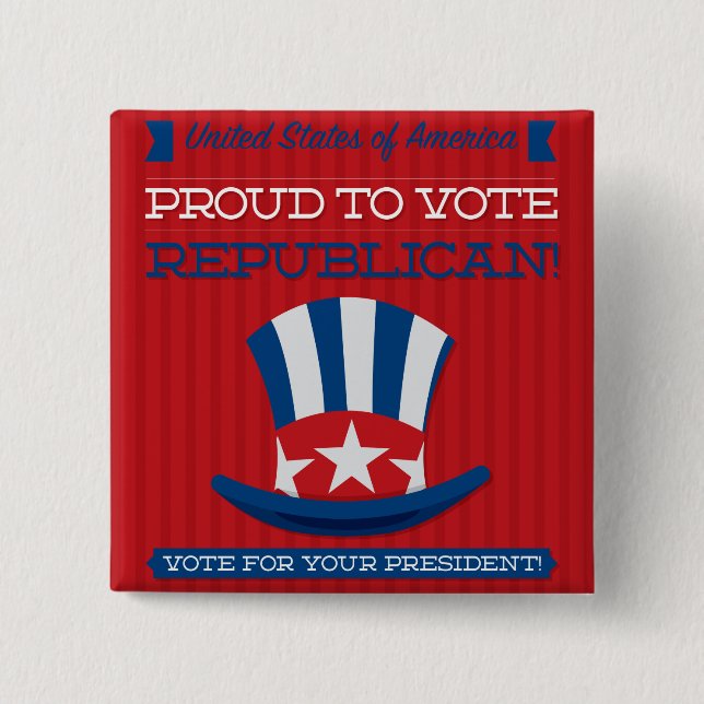 Republican 2 Inch Square Button (Front)