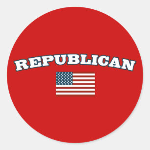 Republican American Flag Classic Round Sticker