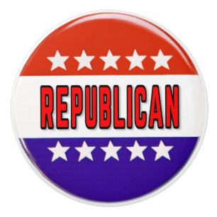 Republican Button Ceramic Knob