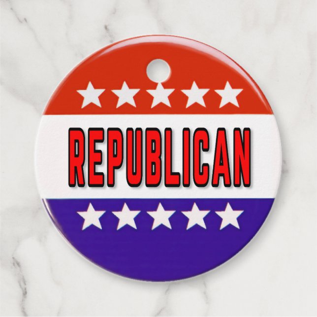Republican Button Favour Tags (Front)