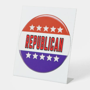 Republican Button Pedestal Sign