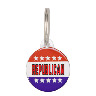 Republican Button Pet Tag