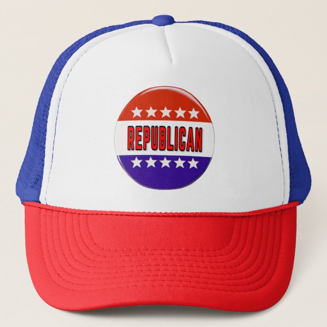 Republican Button Trucker Hat (Front)