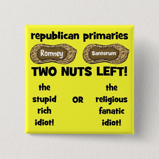 republican candidates 2 inch square button (Front)