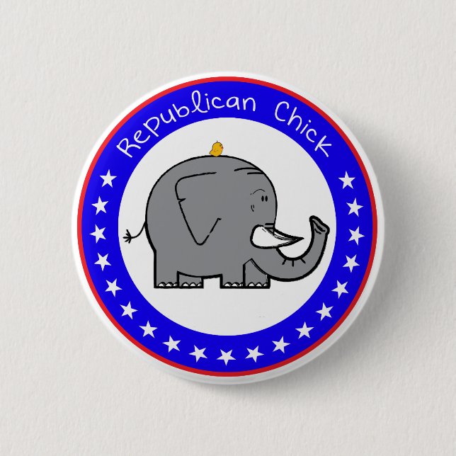 republican chick 2 inch round button (Front)