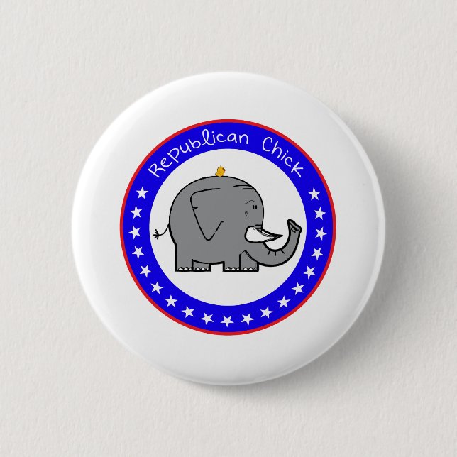 republican chick 2 inch round button (Front)