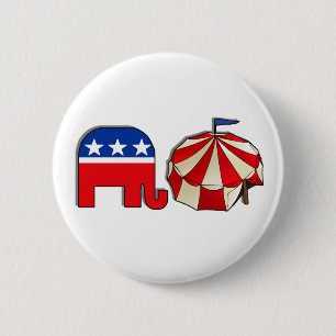 Republican Circus Elephant and Tent 2 Inch Round Button