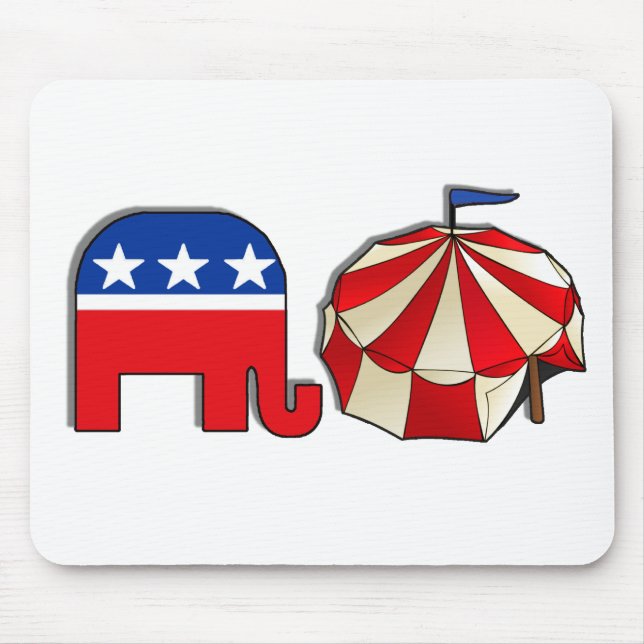 Republican Circus Elephant and Tent Mouse Pad (Front)