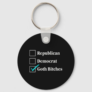 Republican Democrat Goth Checkbox Political Back Keychain