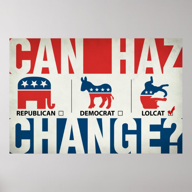 Republican, Democrat, LolCat Poster (Front)