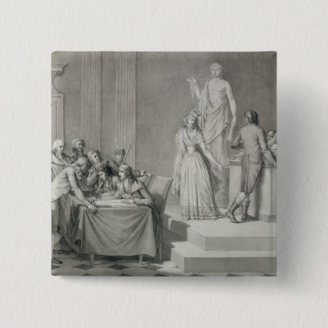 Republican Divorce 2 Inch Square Button (Front)