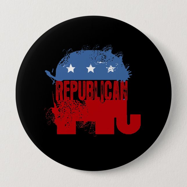 REPUBLICAN ELECTION 4 INCH ROUND BUTTON (Front)
