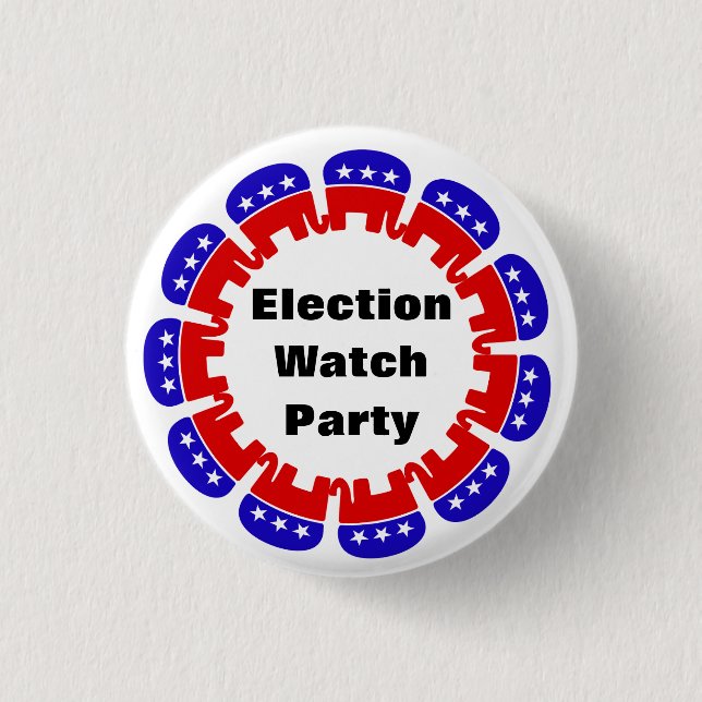 Republican Election Watch Party 1 Inch Round Button (Front)