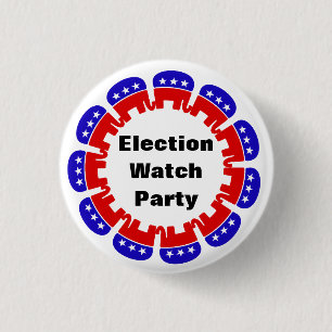 Republican Election Watch Party 1 Inch Round Button