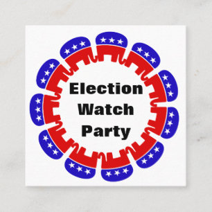 Republican Election Watch Party Square Business Card